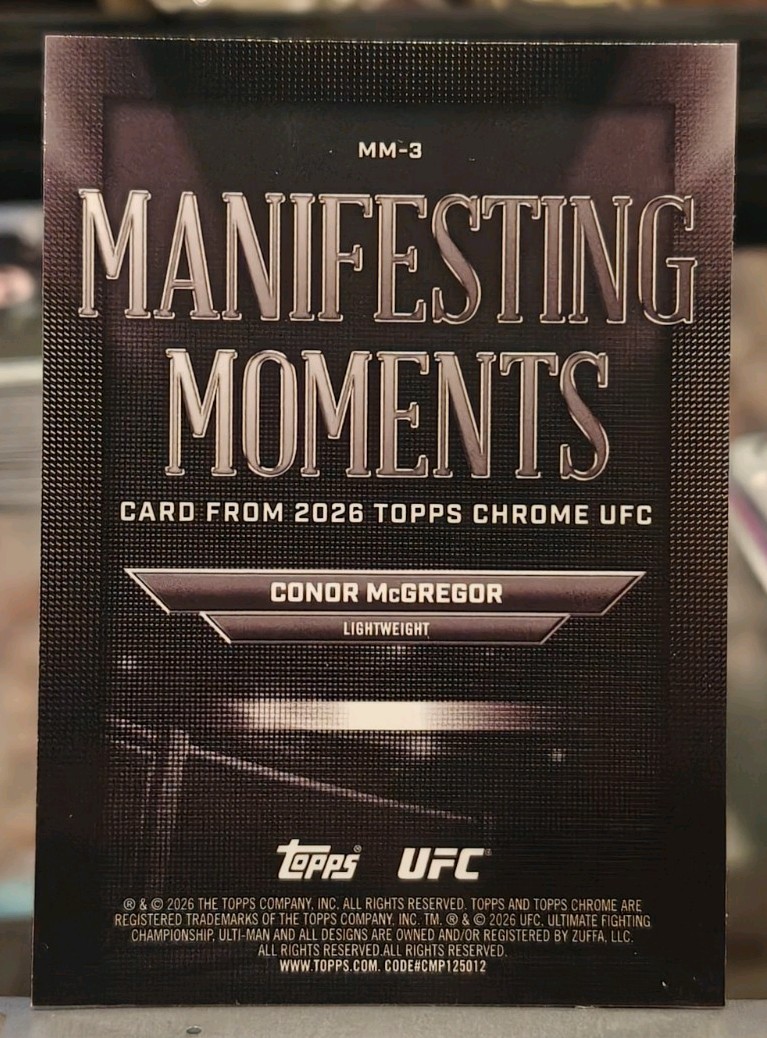 2026 Topps Chrome UFC - Manifesting Moments Conor McGregor #MM-3 view 2