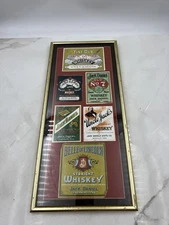 Vintage Jack Daniel's Whiskey Label Art Framed Wall Decor Bar Man Cave USA 28x12