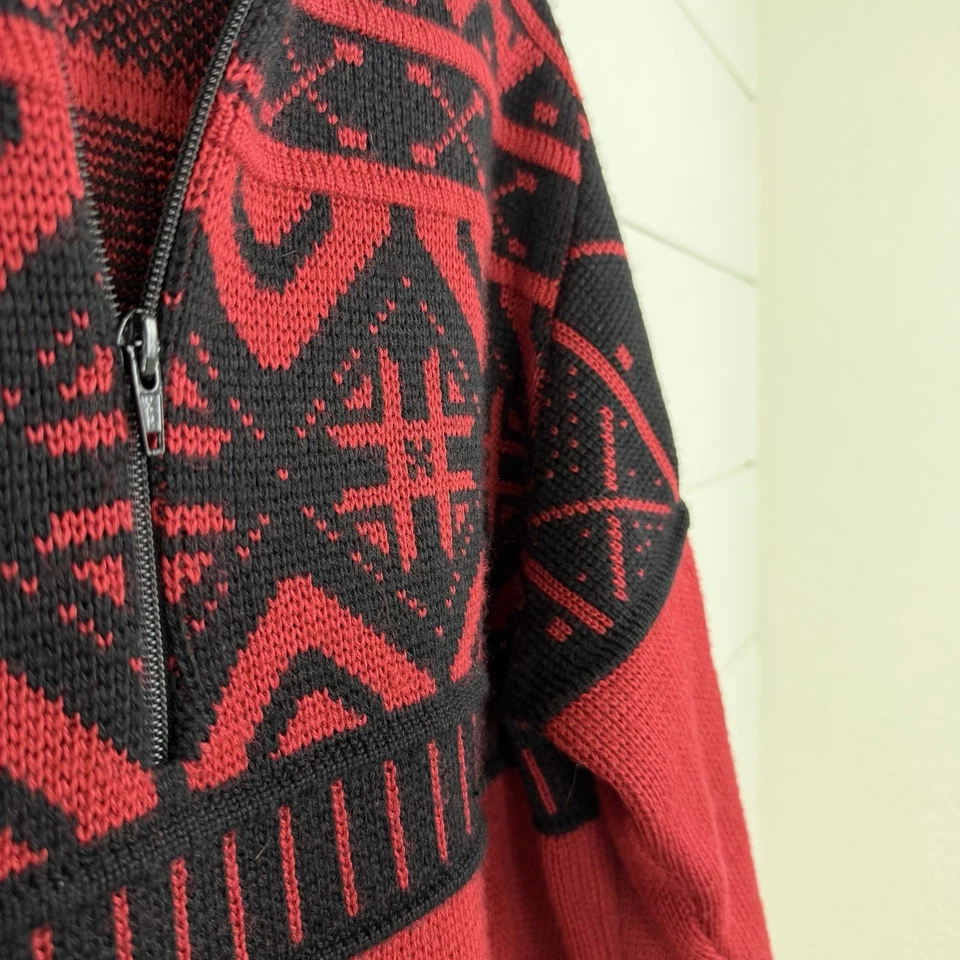 VTG 80s/90s Obermeyer Ski Sweater 1/2 Zip Apres Ski Wool Blend Men Large - Image 4 of 4