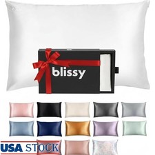 100 Mulberry Silk Pillowcase 22 Momme Soft Smooth Anti-Aging Hair Skin Care New