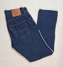 Levi's 501 Mens Premium Dark Blue Selvedge Jeans W32 L31 Shortened