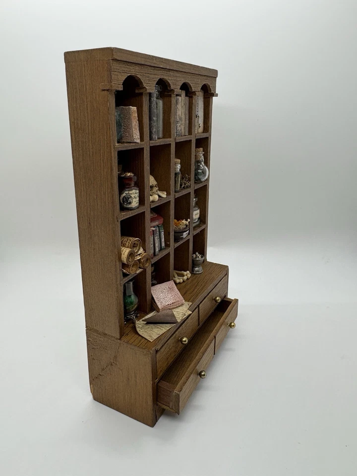 1:12 Casa de Muñecas Terror Boticario Miniatura Halloween Miedo Librería Foto 4 de 4