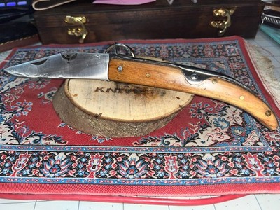 9 IN GENUINE WOOD NAVAJA RING PULL D2 Steel POCKET KNIFE Okapi, FREE SHIPPING!