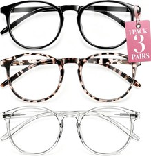 Fashionable Blue Light Blocking Glasses for Women - 3 Pack UV Protection