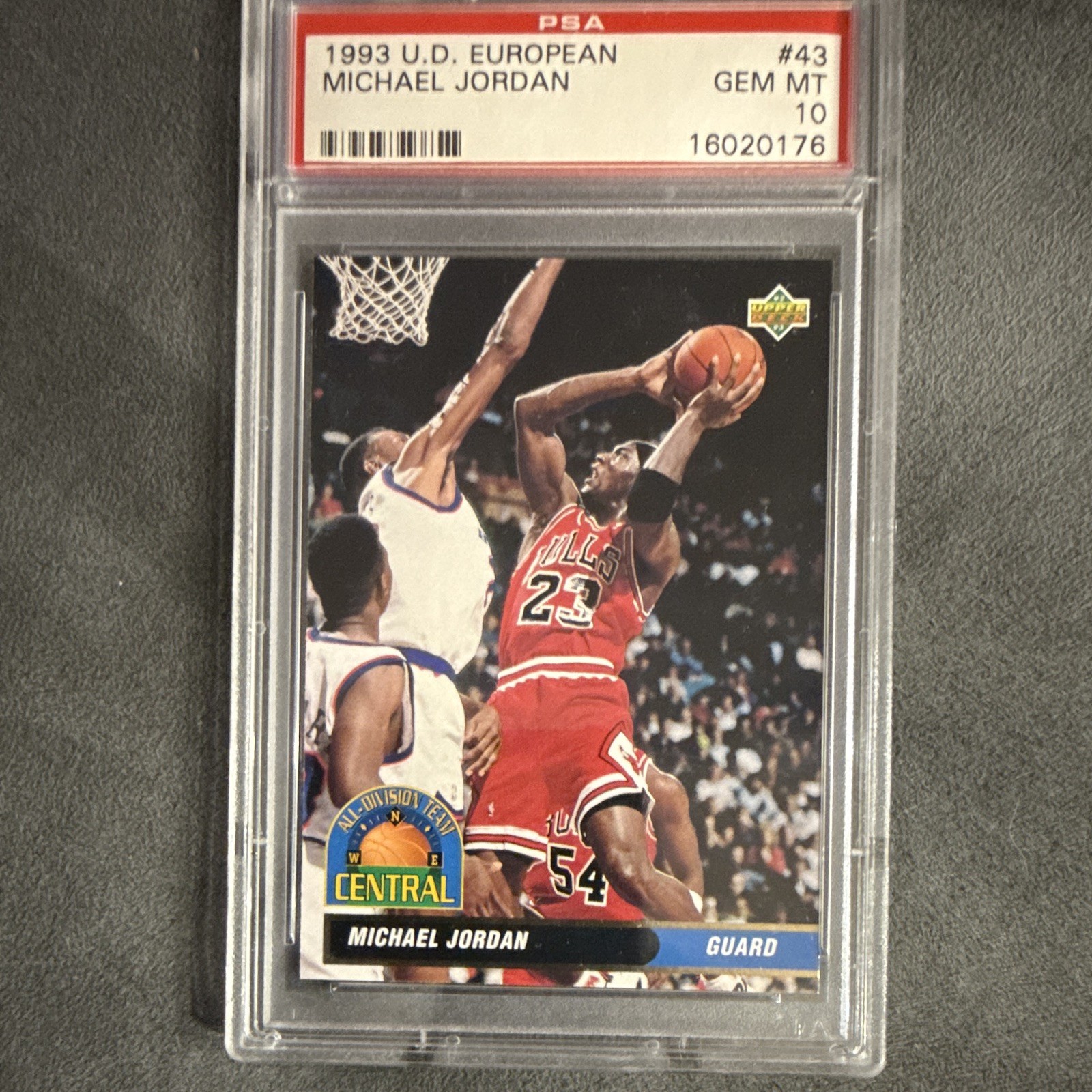 PSA 10 1993 UD European Michael Jordan #43 Gem Mint Bulls HOF MVP GOAT LOW POP view 2