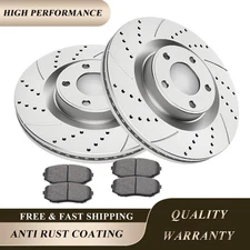 Front Drilled Discs Brake Rotors Brakes Pads for 2007-2014 Lincoln MKX Ford Edge