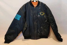 Vintage Black Blow Horn 90’s Style  Bomber Jacket Unisex Size Large