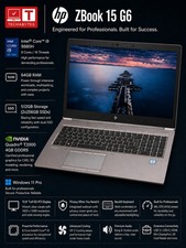 Image of HP ZBook 15 G6 15.6" Laptop Intel i9 64GB RAM 512GB SSD NVIDIA T2000 GPU Win 11