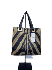 FURLA Leopard Handbag Leather Chain Shoulder Bag Used