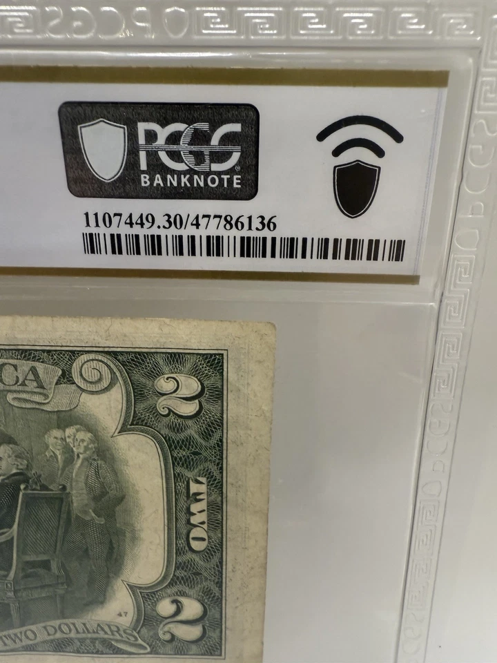 1976  $2  Dollar PCGS 30, Error MISALIGNED / MISCUT Print Fr. 1935-G - Image 4 of 4