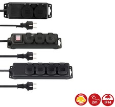 Steckdosenleisten 2-3-4-fach 2m IP44 mit Scha...