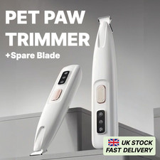 Dogs Cats Paw Hair Trimmer Grooming tool LED Light Spare blade USB Rechargeable