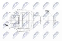 Nty Gelenksatz, Antriebswelle NPW-PL-052 FüR Chevrolet Opel