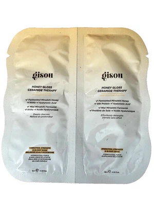 GISOU Honey Gloss Ceramide Therapy Shampoo & Conditioner 10ml Sample Sachets