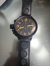 Orologio U-Boat 50mm Flightdeck Uomo Automatico Cronografo Nero Steal CAB Arancione