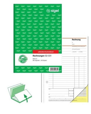 SIGEL SD031 Rechnungen A5 2x40 Blatt selbstdurchschreibend Rechnungsblock