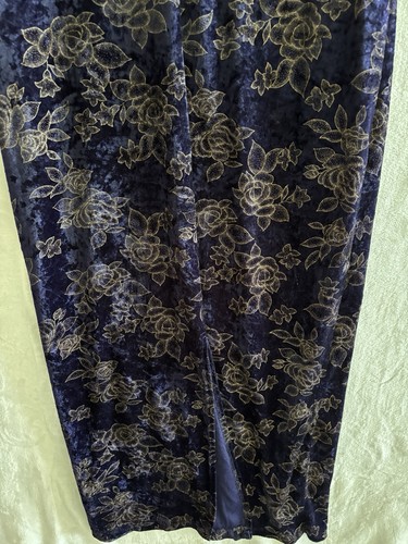 Vintage 90s Y2K Nobo Maxi Dress Crushed Velvet XL Whimsical Goth Whimsigoth - Bild 8 von 8