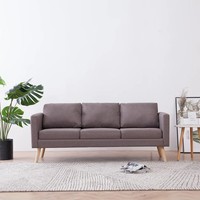 3-Sitzer Sofa Stoff Taupe Couch PolstermöBel Wohnzimmer