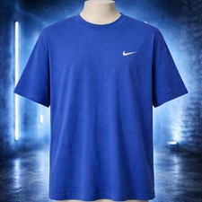 Vintage Nike Made in USA Blue Embroidered Swoosh Shirt XL