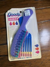 Vtg 1990 Goody Super Comb & Lift Volume Hair Pick Combo Color Dip Unbreakable