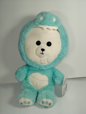Kellytoy Ivory Teddy Bear Mint Green Dinosaur Costume 10'' Plush 2020