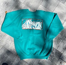 vintage 80s raglan crew neck sweatshirt with horses size Xlarge 23x28  