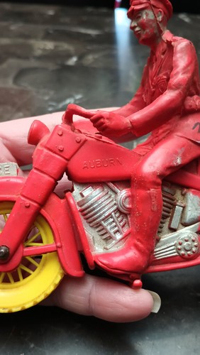 Vintage Auburn Motorcycle Toy w/Policeman - Picture 2 of 3