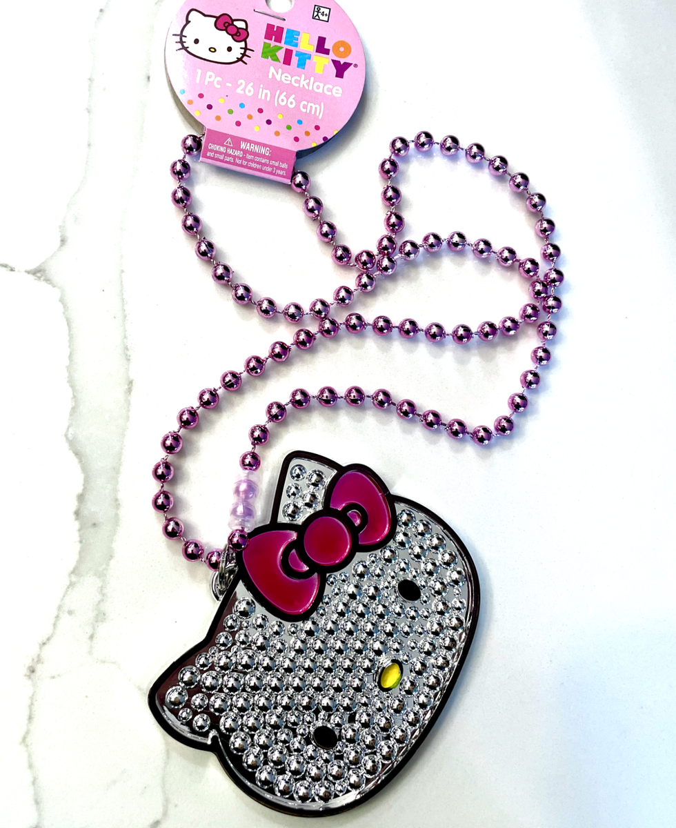 Hello Kitty Necklace Girls Women Large Medallion Pink Plastic