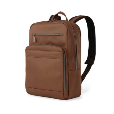 NEW!!! SAMSONITE BUSINESS SLIM LEATHER BACKPACK COGNAC