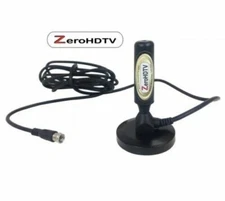 ZeroHDTV Digital Antenna Copper Coil Indoor-Outdoor Magnetic Base 120 mile range