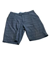 Burnside Mens Gray Flat Front Dark Wash Chino Short Size 34