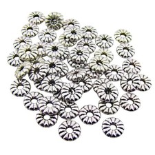 Tibetan Antique silver bead spacers 2mm hole 7x2.1mm lead free nickel free