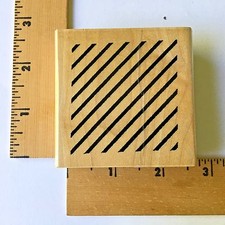 Printworks Rubber Stamps - Diagonally Striped Square Background F1046 - NEW