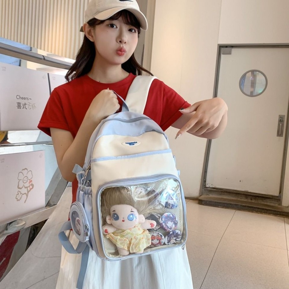 Polyester Transparent Handbags Large Capacity Shoulder Bag Messenger