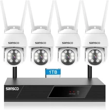 Sansco 8CH Wireless CCTV Security System 3MP WiFi PTZ Audio Camera 1TB