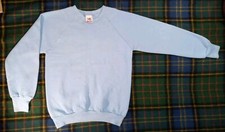 1970s 1980s Fruit of the Loom Sweatshirt SMALL Baby Blue New Vntage