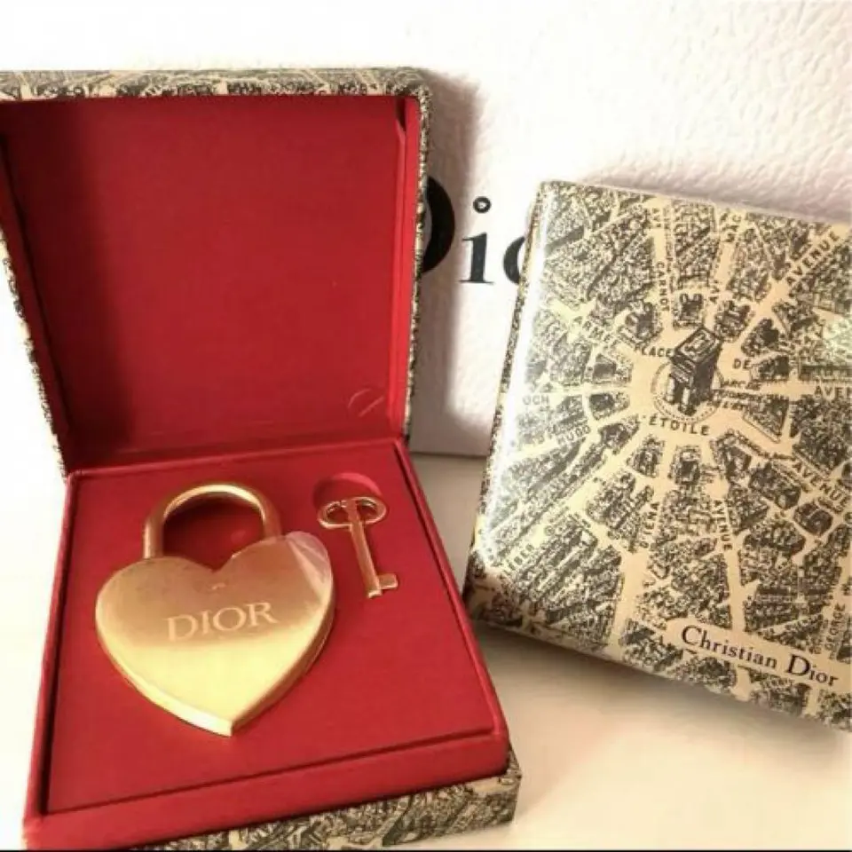 Dior Heart Padlock Cadena & Key W/Box 2023 Valentine Limited Novelty