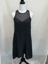 Madewell Midi Black Sheath Dress With Sheer Neckline & Keyhole New medium
