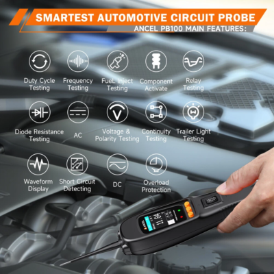 Testeur De Circuits Automobile ANCEL PB500 12V/24V - Kit Complet Avec étui Et Accessoires