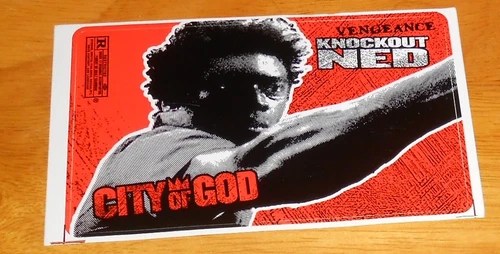 City of God Vengeance Knockout Ned Sticker Original Movie Promo 5.5x3.25
