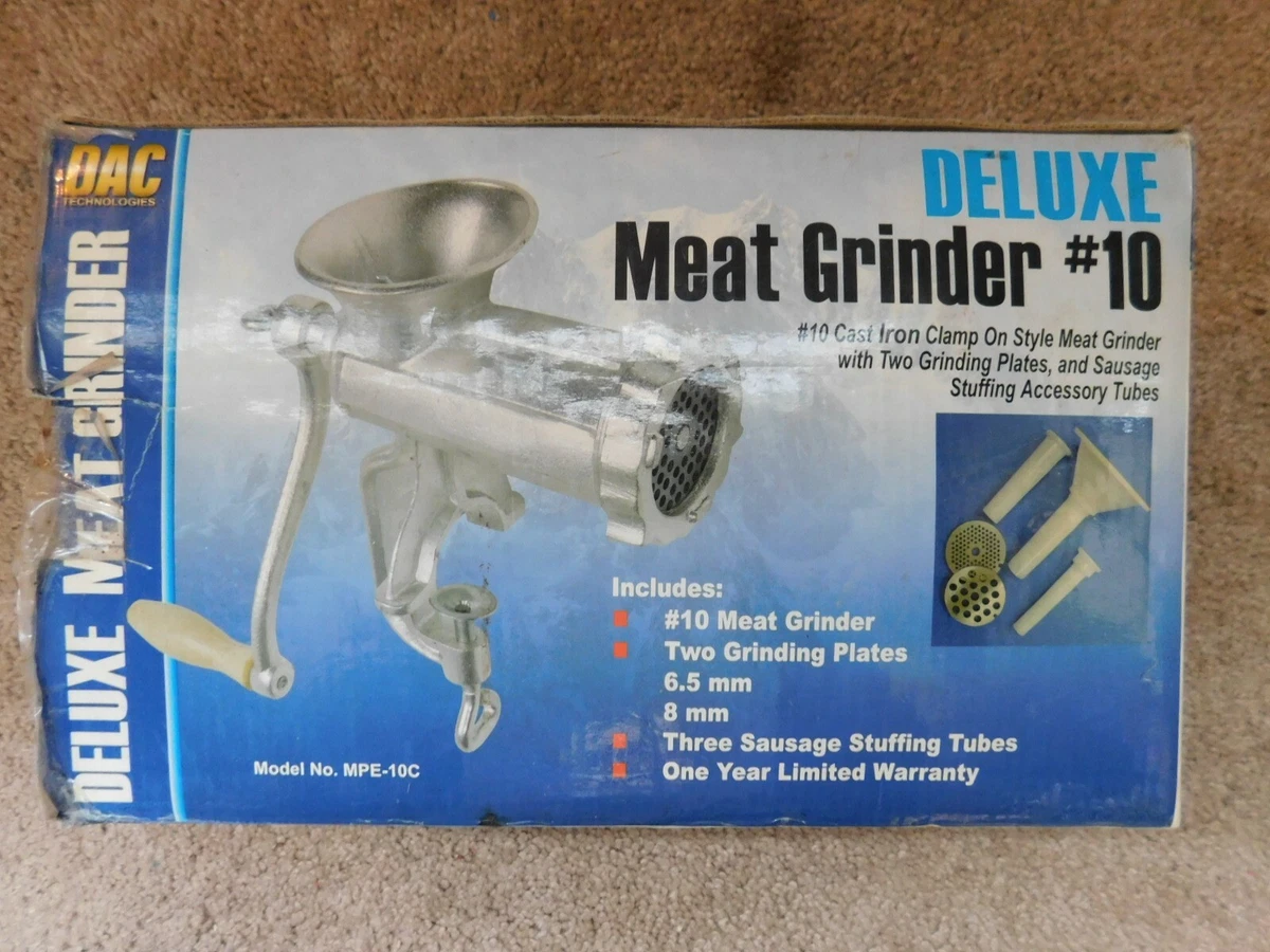 DAC Deluxe Meat Grinder 10 Cast Iron MPE 10C w Sausage Tubes
