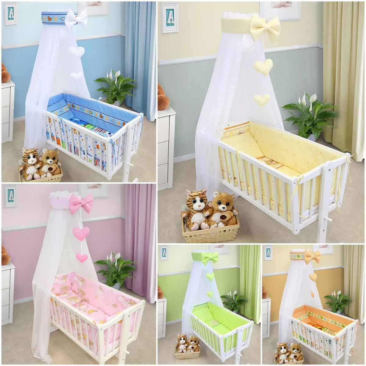 BABY NURSERY CANOPY DRAPE MOSQUITO NET WITH HOLDER TO FIT CRIB