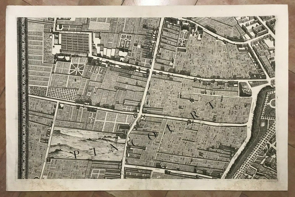 PARIS 1739 PLAN DE TURGOT & BRETEZ LARGE ANTIQUE PLAN NUMBER 5