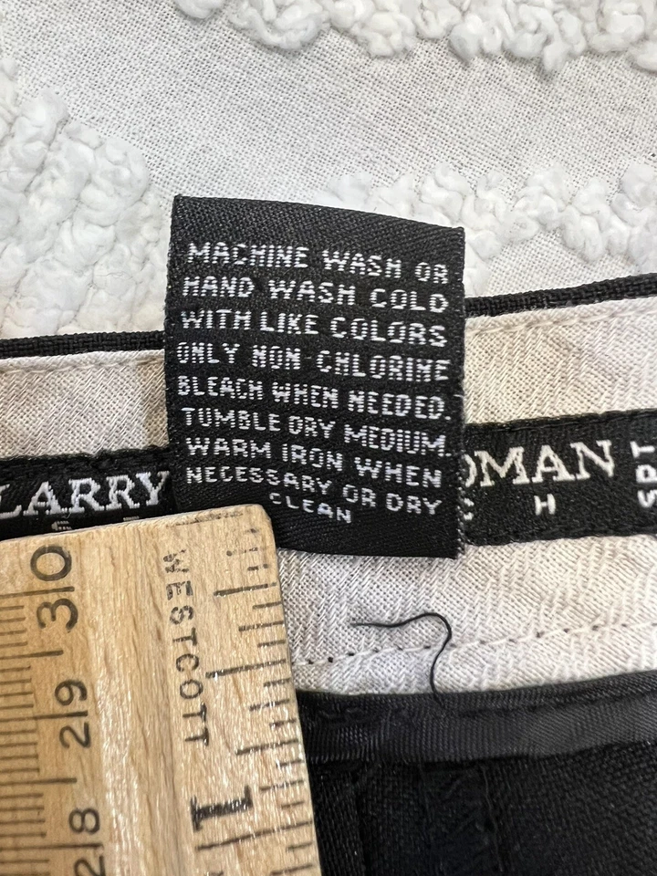 Larry Levine Pants Women Sz 20W Black Braid Waist Detail Dress Pockets Stretch - Image 4 of 4