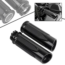 Black 1" Handlebar Hand Grips For Harley Heritage Springer Road Glide King FLHR
