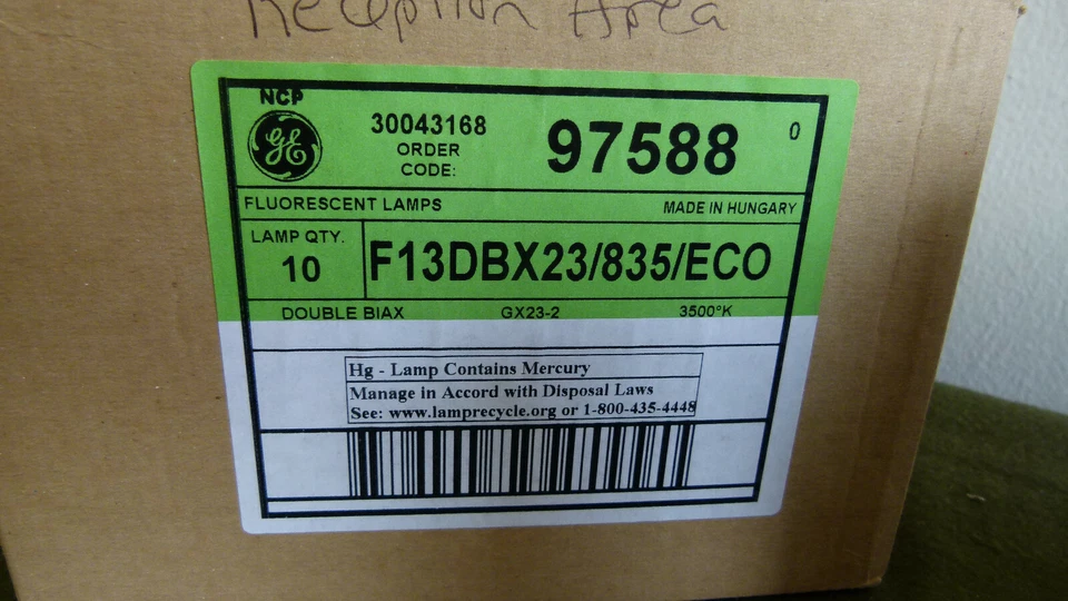 Box of 10 - GE 97588 F13DBX23/835/ECO 13W Biax D ECO GX23-2 Fluorescent Lamp - Image 3 of 4