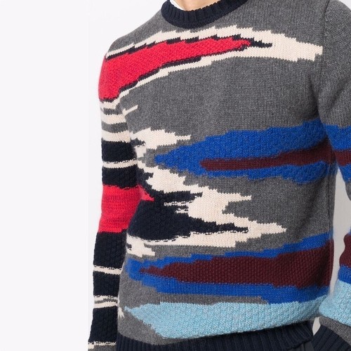 Maglione Missoni lana grossa chevron intarsiato 48/M righe zigzag uomo - Foto 12 di 12