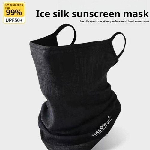 Ice Silk Cycling Bandana Mesh Face Cover Half Mask Hang-Ear Ice Silk Neck S O2R2 - Picture 11 of 27