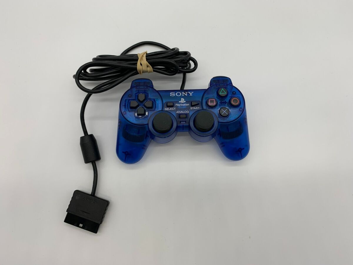 Sony Playstation 2 Dualshock 2 Analog Wired Controller SCPH-10010 - Ocean  Blue