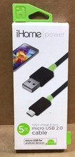 iHome Power 5ft Micro USB 2.0 Cable Black for Android Devices C22